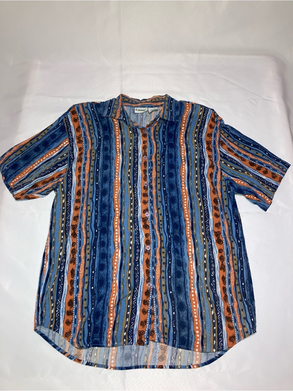 Vintage Capacity Striped Blue & Orange Matching Set - Picture 2 of 11